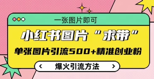 小红书图片‘求带’爆火引流法，单张图片引流500+精准创业粉-热点1站 - 热点知汇专注网赚项目资源知识聚汇