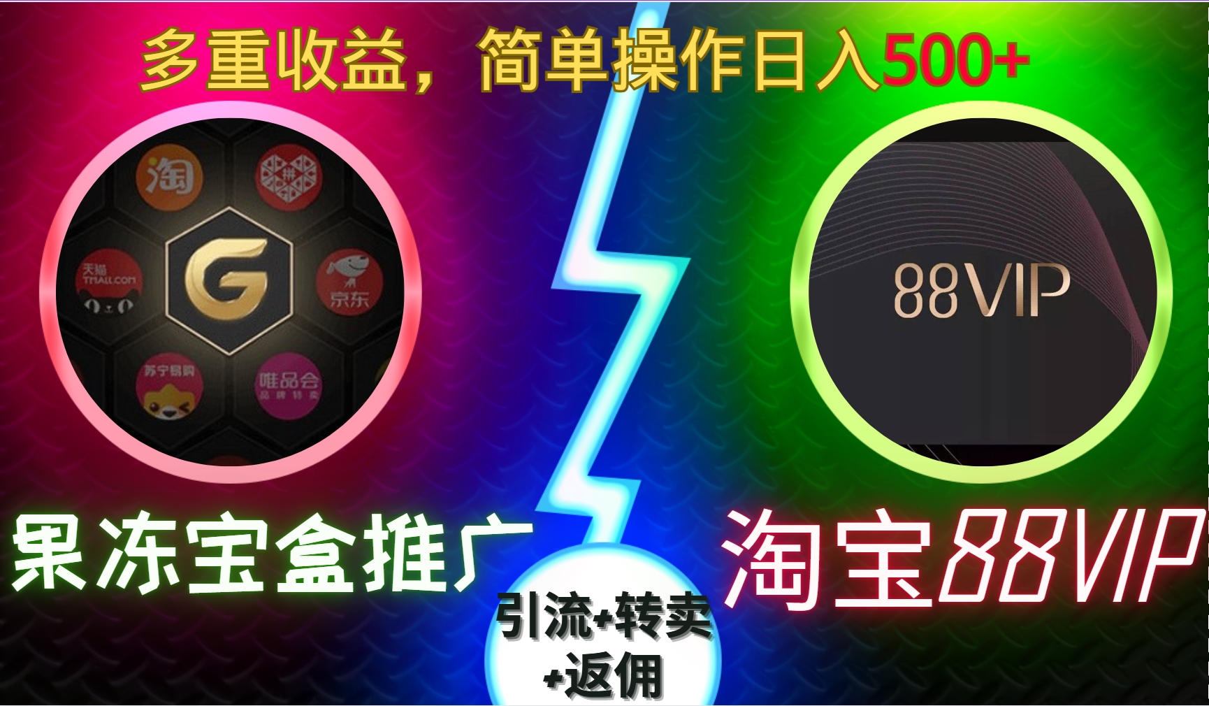 果冻宝盒推广88VIP，引流+转卖+返佣，多重收益，简单操作日入5张【揭秘】-热点1站 - 热点知汇专注网赚项目资源知识聚汇