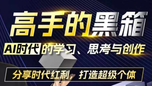 高手的黑箱：AI时代学习、思考与创作-分红时代红利，打造超级个体-热点1站 - 热点知汇专注网赚项目资源知识聚汇